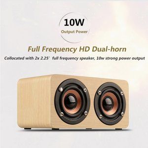 Wooden Dual Speaker Wireless Bluetooth Fiber Wood